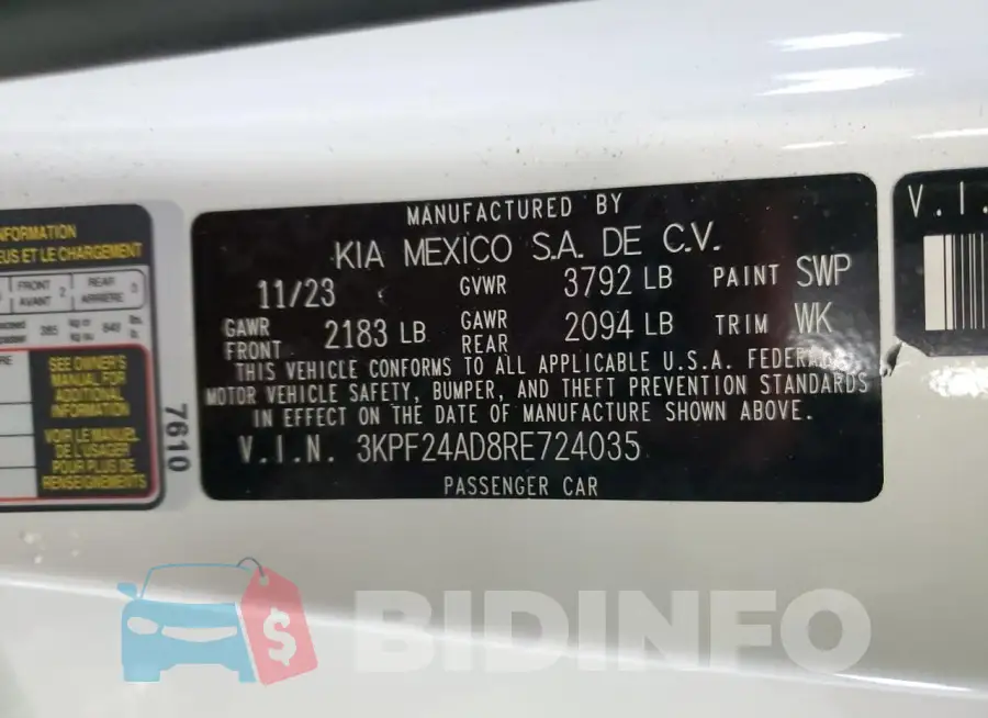 3KPF24AD8RE724035 Photo# 13