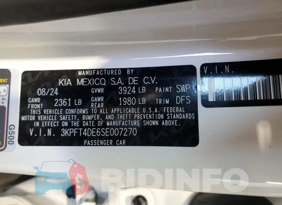 3KPFT4DE6SE007270 Photo# 13