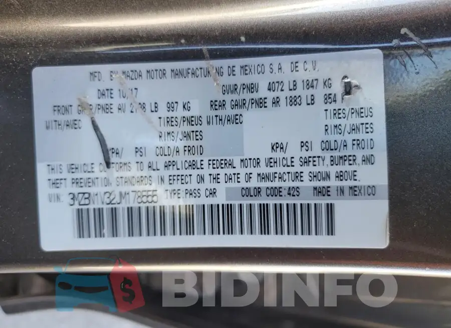 3MZBN1V32JM178555 Photo# 12