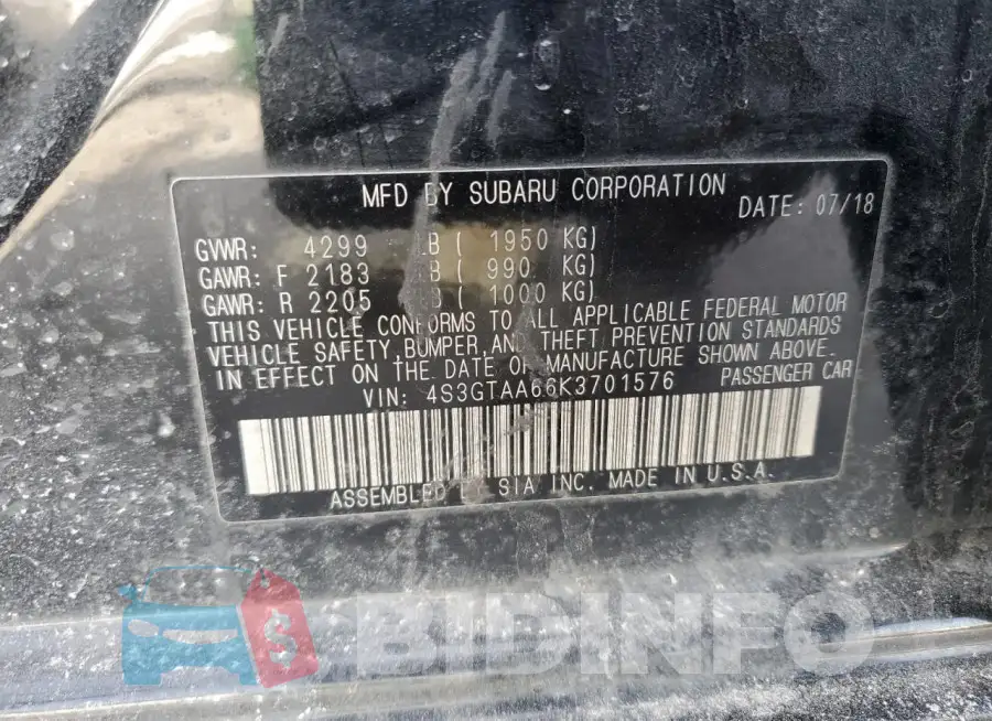 4S3GTAA66K3701576 Photo# 12