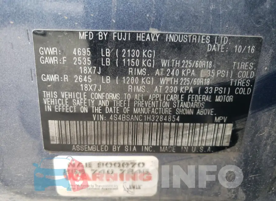 4S4BSANC1H3284854 Photo# 12