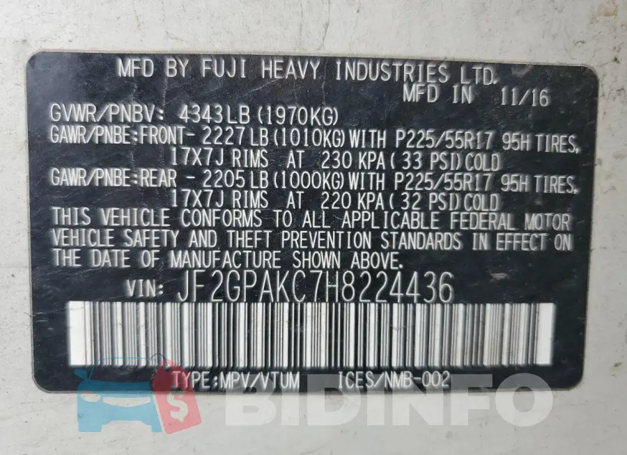 JF2GPAKC7H8224436 Photo# 13