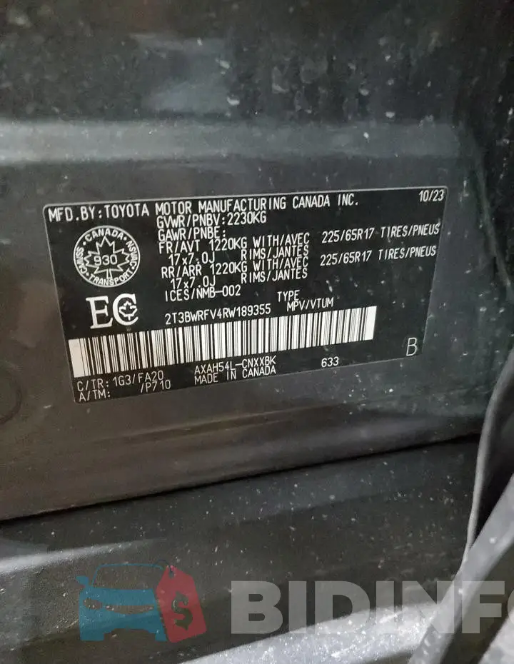2T3BWRFV4RW189355 Photo# 14
