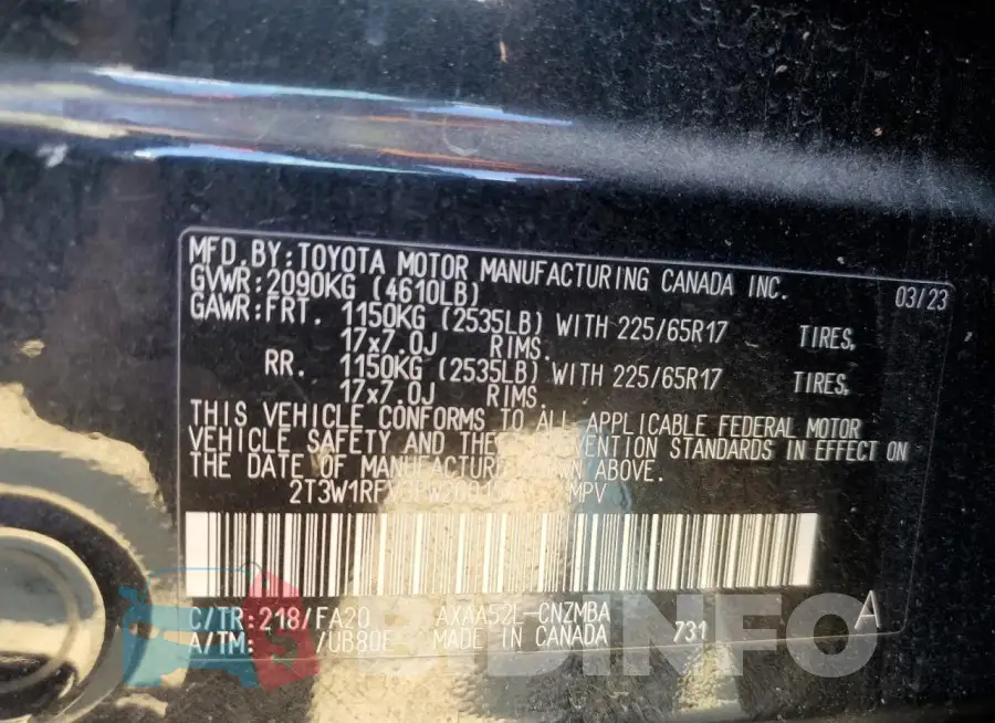 2T3W1RFV3PW260154 Photo# 13