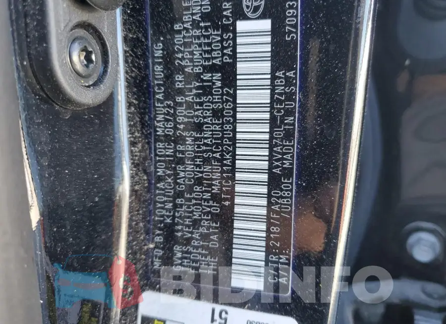 4T1C11AK2PU830672 Photo# 13