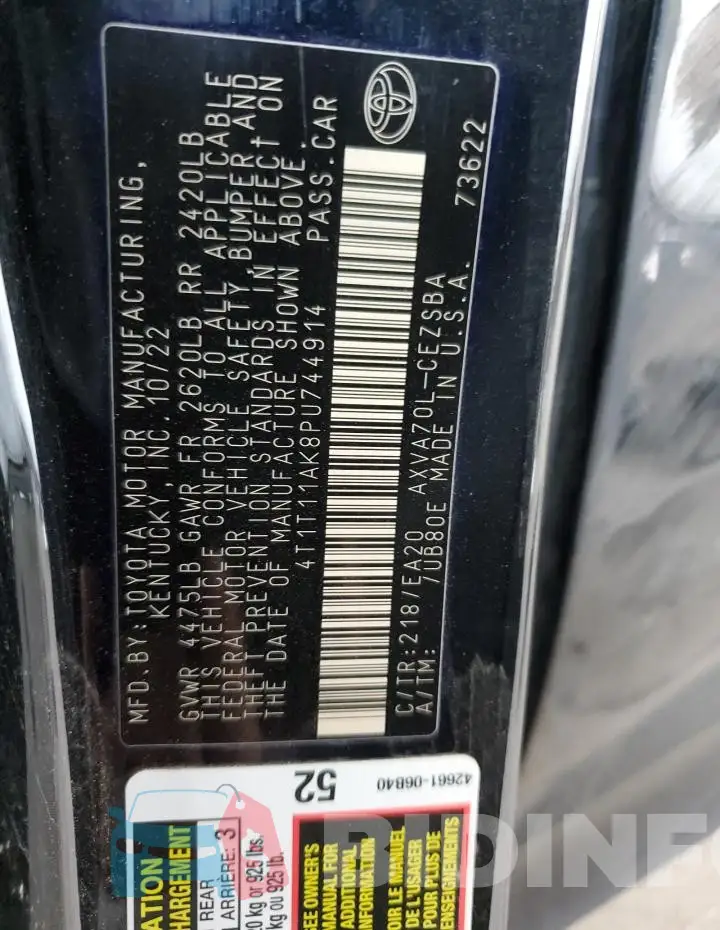 4T1T11AK8PU744914 Photo# 13