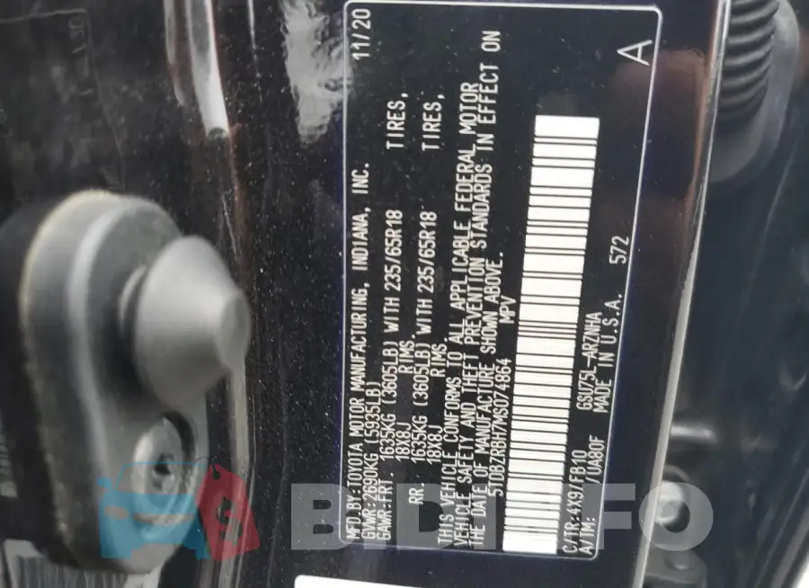 5TDBZRBH7MS074864 Photo# 13