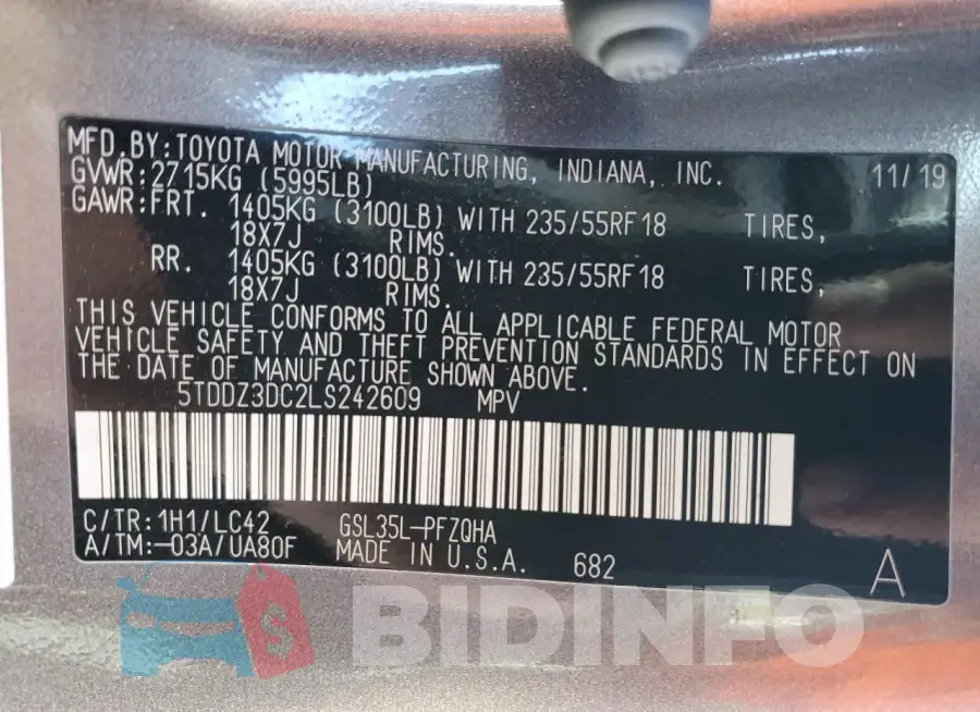 5TDDZ3DC2LS242609 Photo# 14