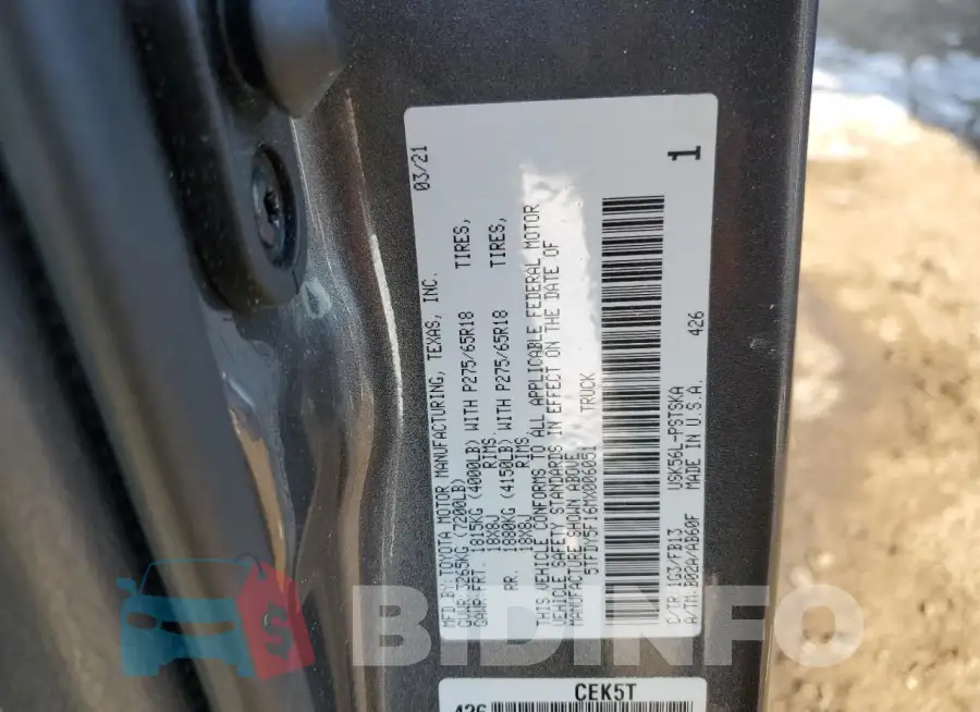 5TFDY5F16MX006051 Photo# 12