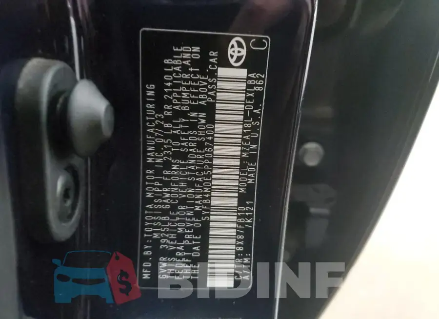 5YFB4MDE5PP067400 Photo# 12