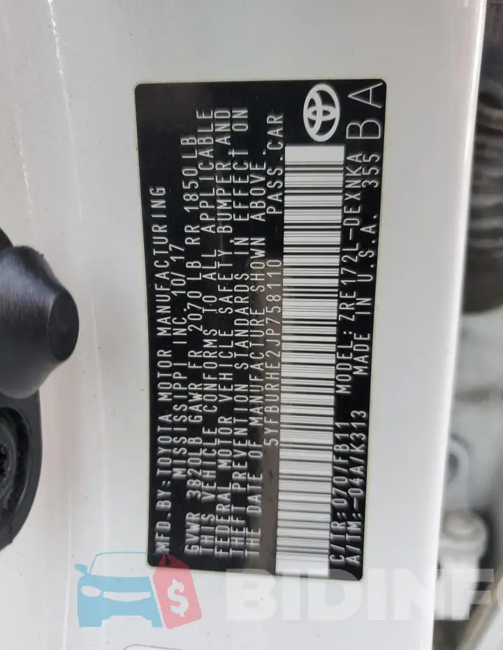 5YFBURHE2JP758110 Photo# 12