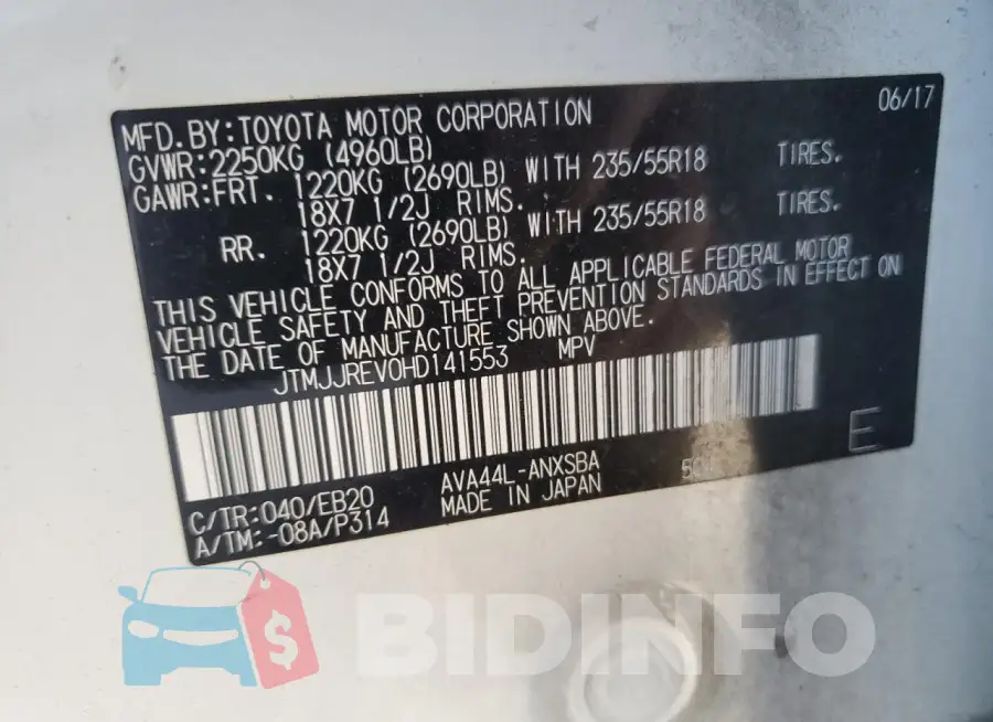 JTMJJREV0HD141553 Photo# 13