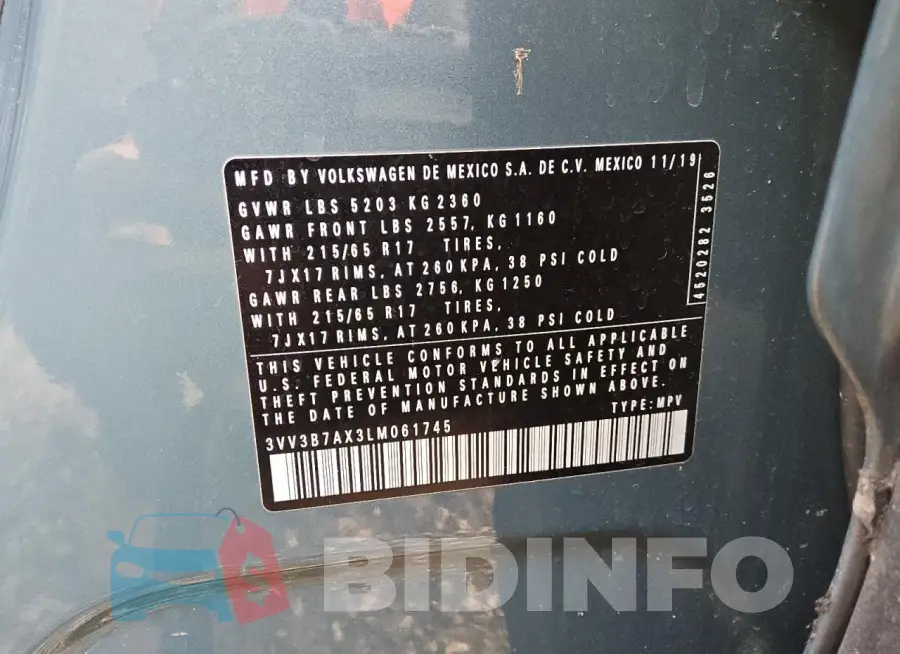 3VV3B7AX3LM061745 Photo# 12