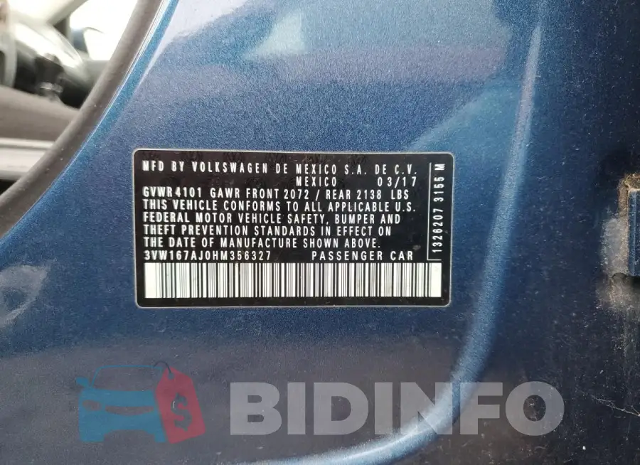 3VW167AJ0HM356327 Photo# 13