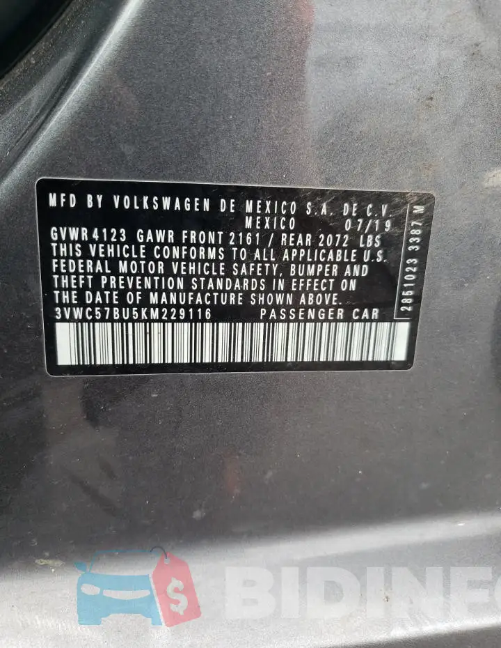 3VWC57BU5KM229116 Photo# 12
