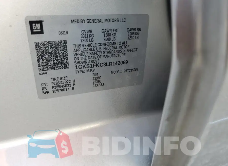 1GKS1FKC3LR142069 Photo# 13