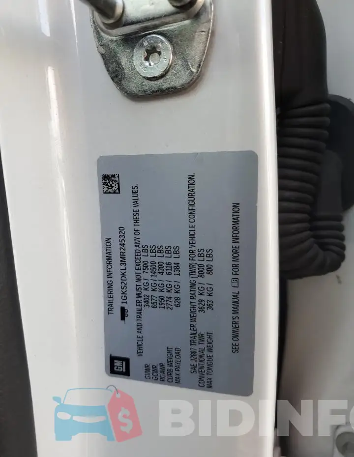 1GKS2DKL3MR245320 Photo# 13