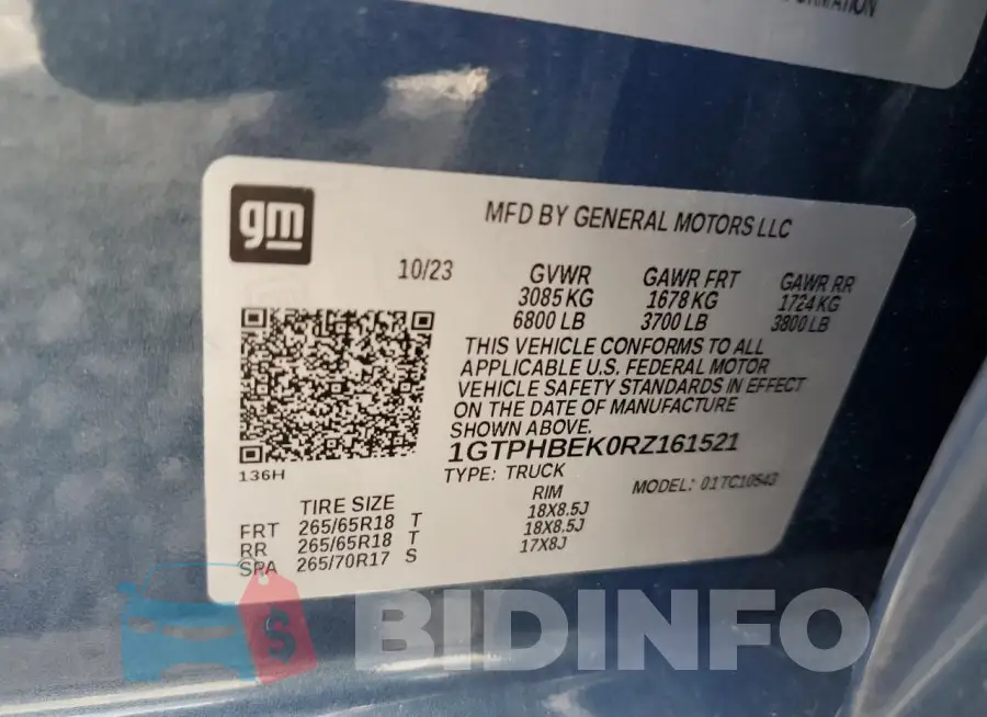 1GTPHBEK0RZ161521 Photo# 12