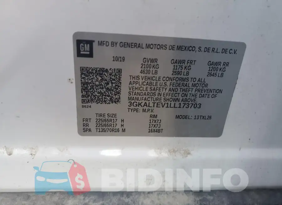 3GKALTEV1LL173703 Photo# 13