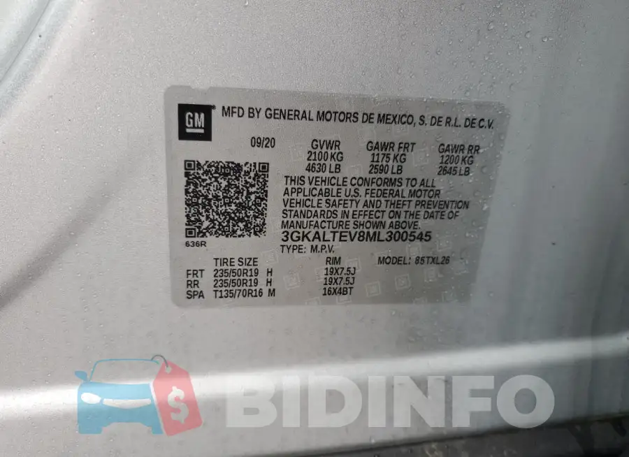 3GKALTEV8ML300545 Photo# 14