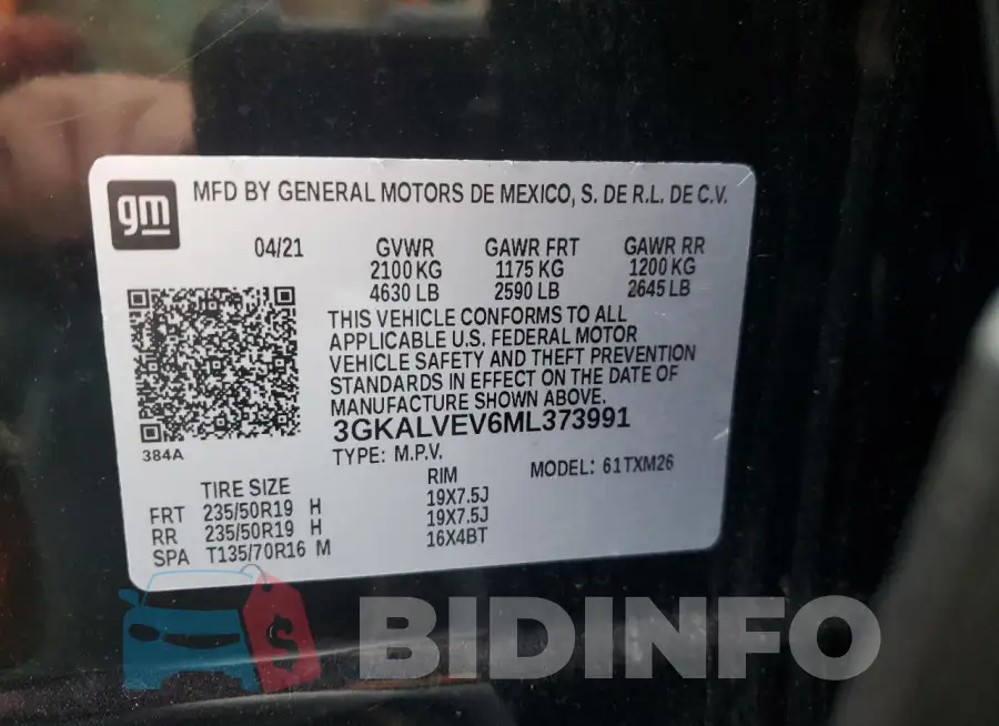 3GKALVEV6ML373991 Photo# 13
