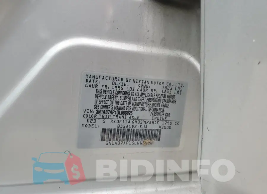 3N1AB7AP1GL668926 Photo# 12
