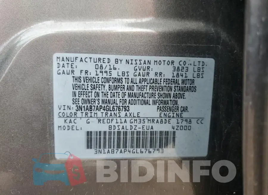 3N1AB7AP4GL676793 Photo# 13