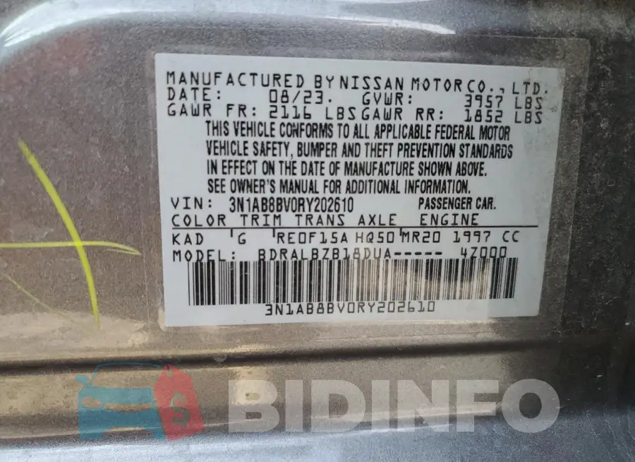 3N1AB8BV0RY202610 Photo# 13