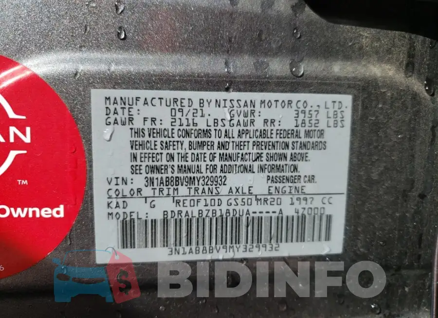 3N1AB8BV9MY329932 Photo# 12