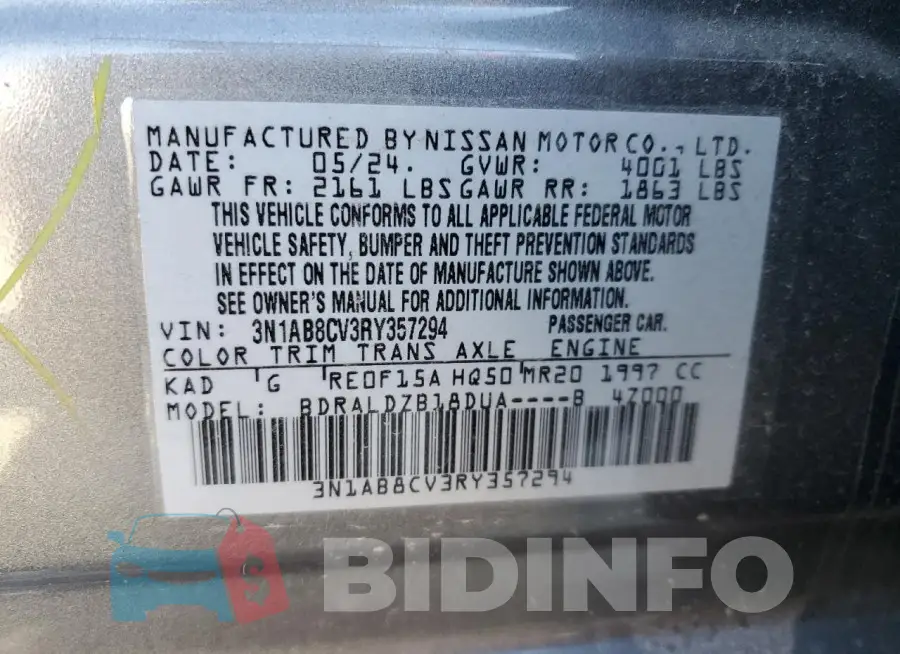 3N1AB8CV3RY357294 Photo# 12