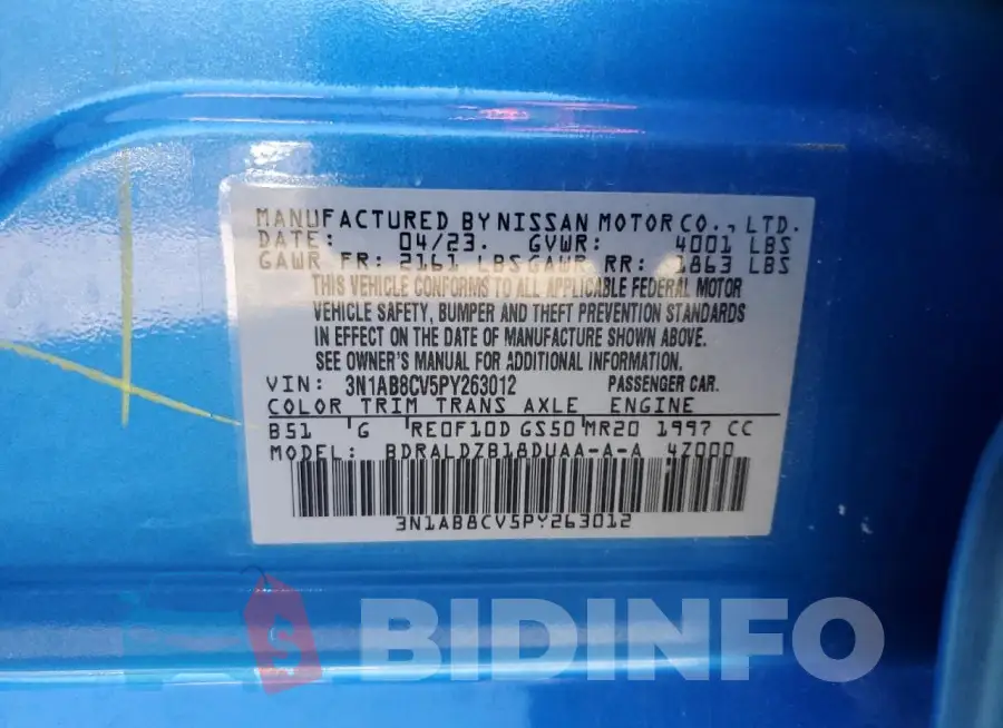 3N1AB8CV5PY263012 Photo# 12