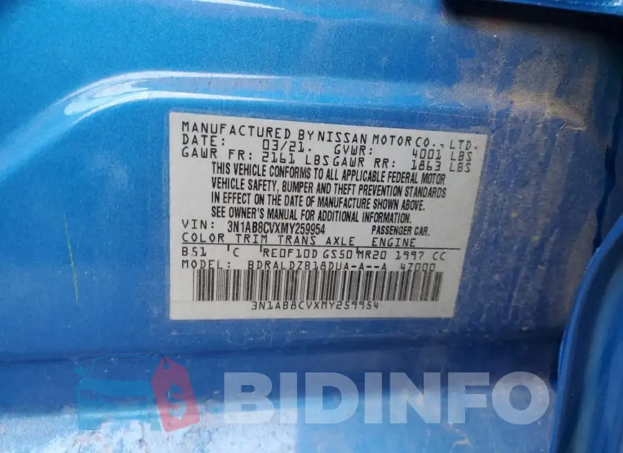 3N1AB8CVXMY259954 Photo# 12