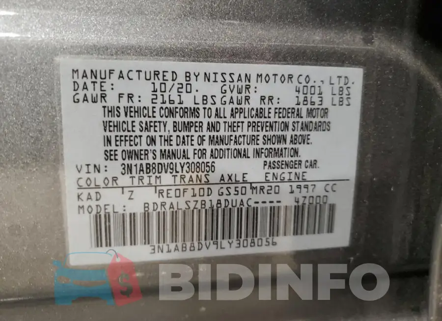 3N1AB8DV9LY308056 Photo# 12