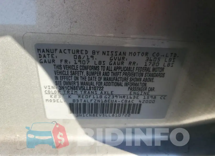 3N1CN8EV5LL810722 Photo# 12