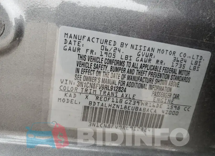 3N1CN8FV9RL912824 Photo# 13