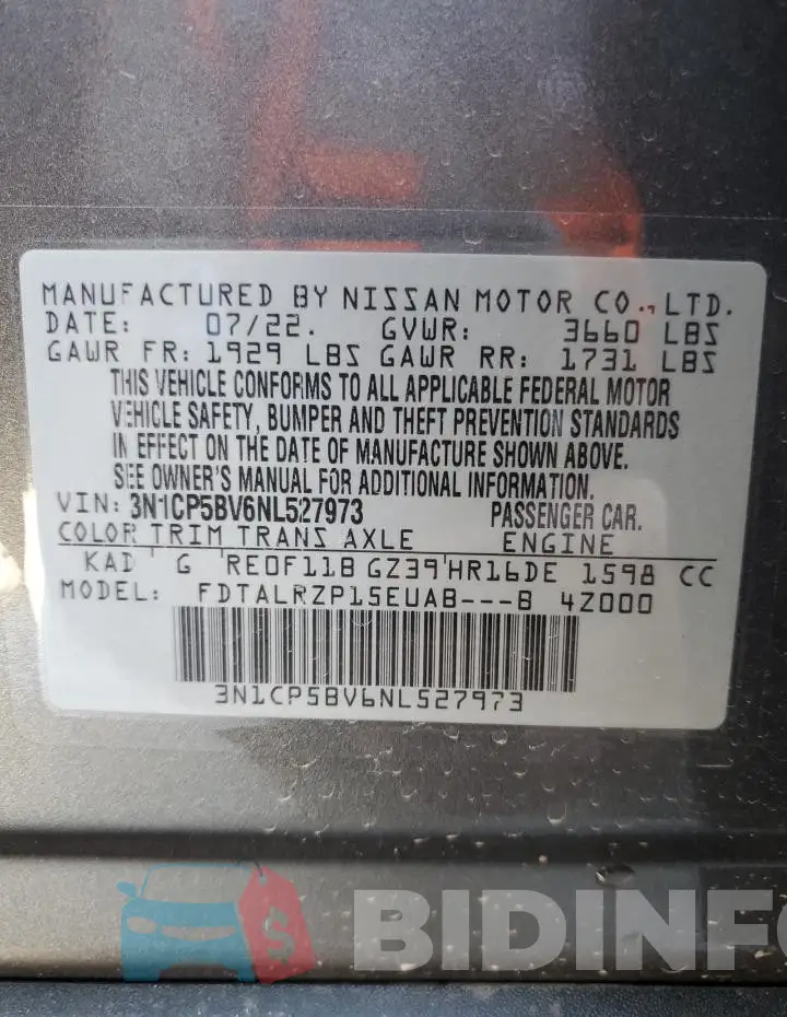 3N1CP5BV6NL527973 Photo# 14