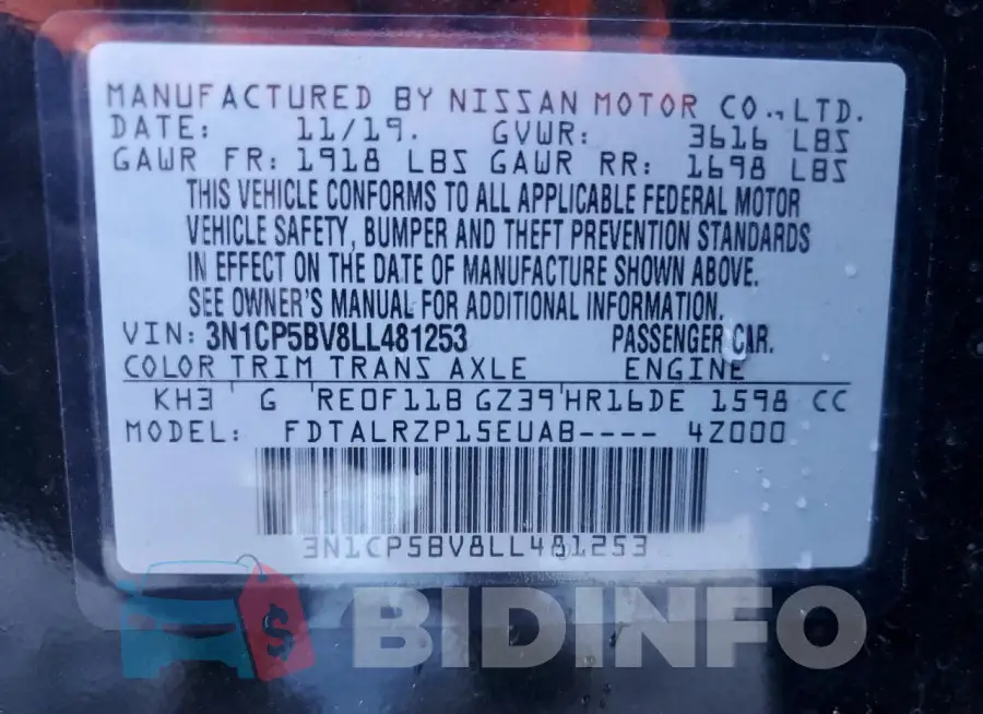 3N1CP5BV8LL481253 Photo# 13