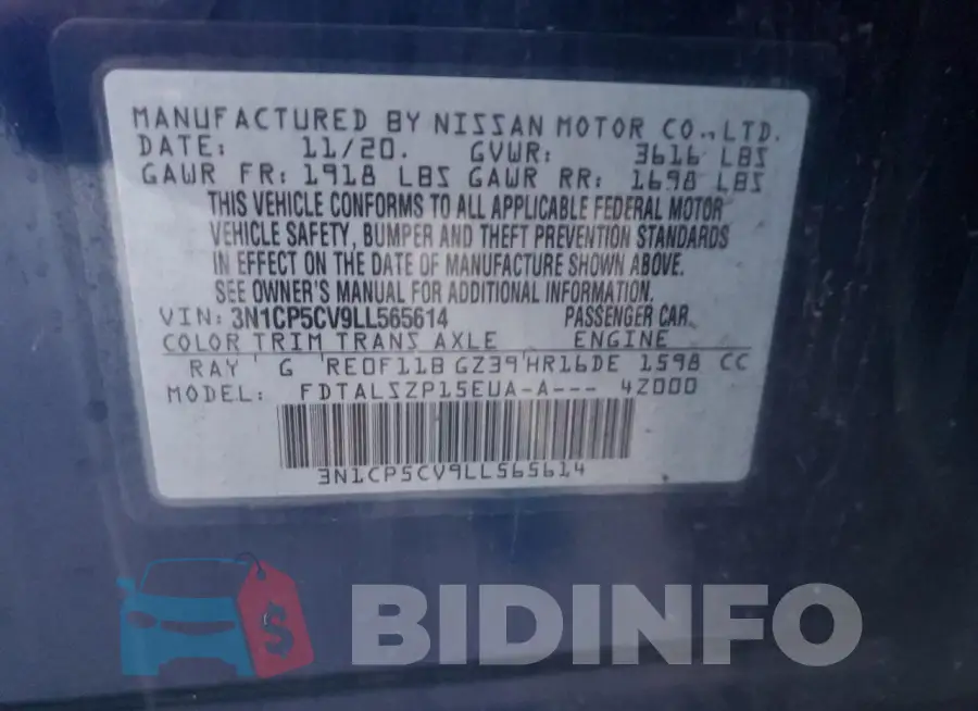 3N1CP5CV9LL565614 Photo# 12