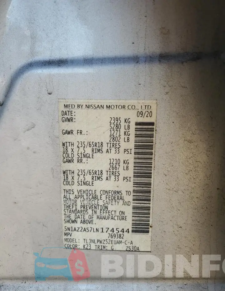 5N1AZ2AS7LN174544 Photo# 13
