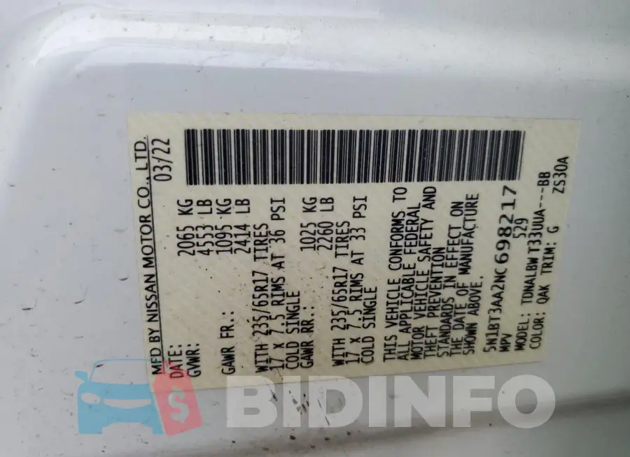 5N1BT3AA2NC698217 Photo# 13