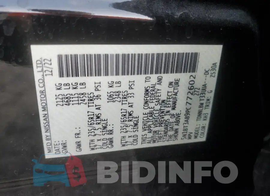 5N1BT3AB9PC772602 Photo# 14