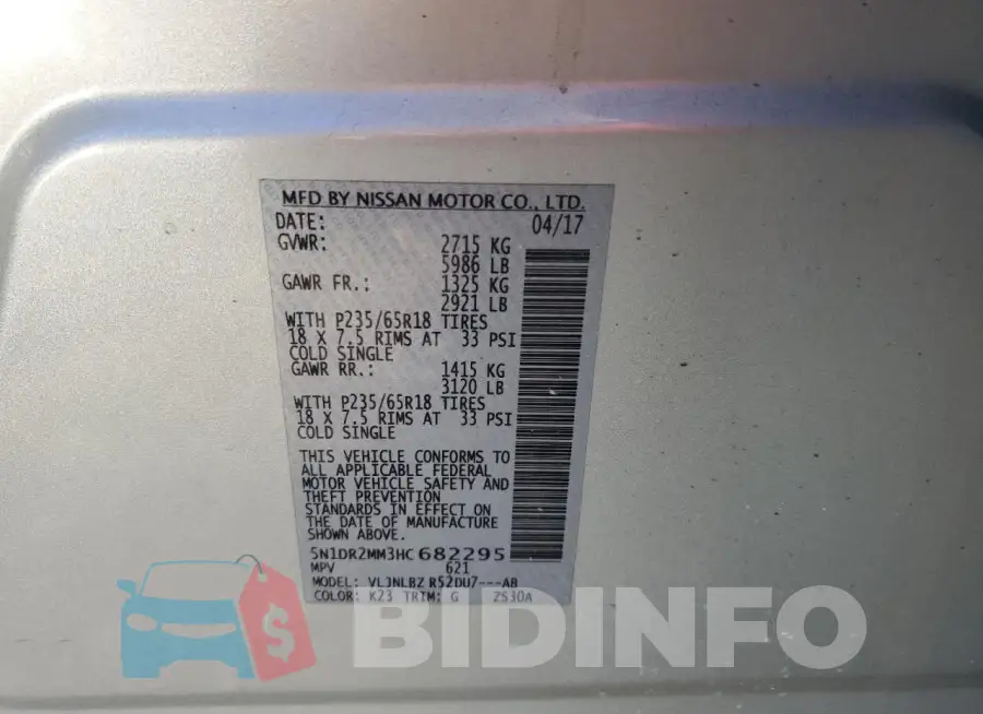 5N1DR2MM3HC682295 Photo# 14