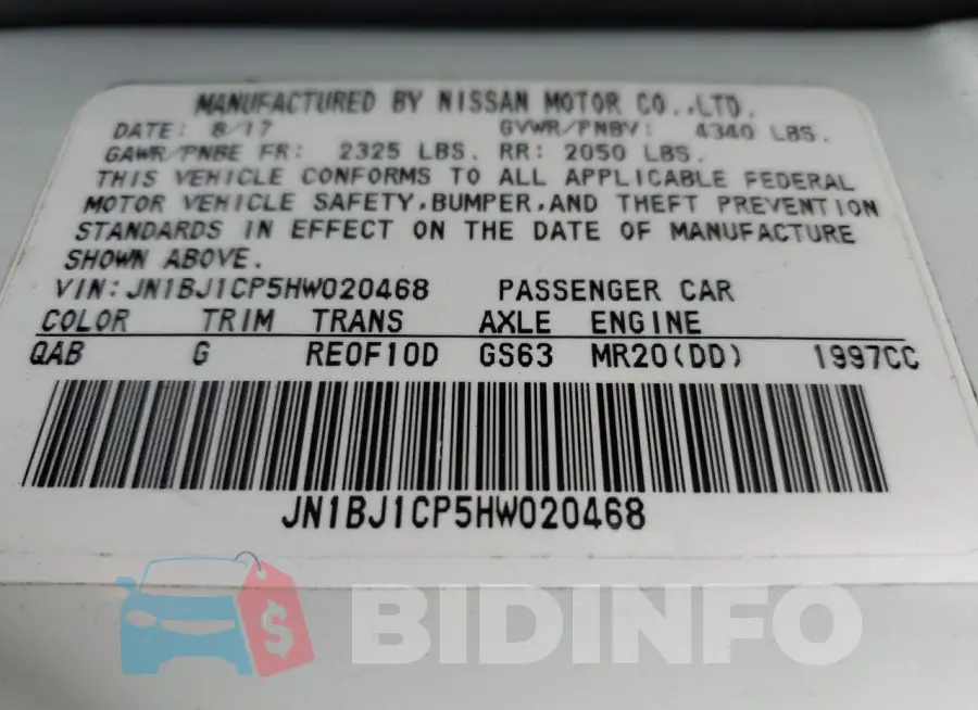 JN1BJ1CP5HW020468 Photo# 14