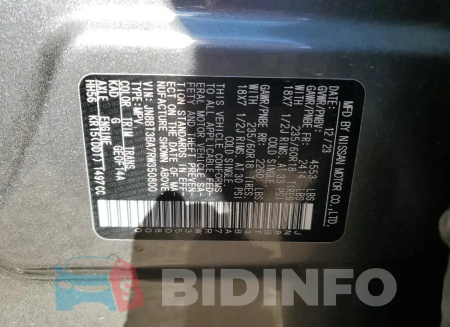 JN8BT3BA7RW350800 Photo# 13