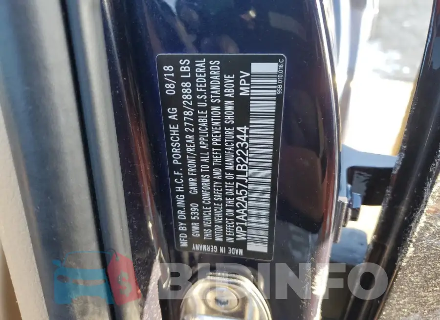 WP1AA2A57JLB22344 Photo# 13