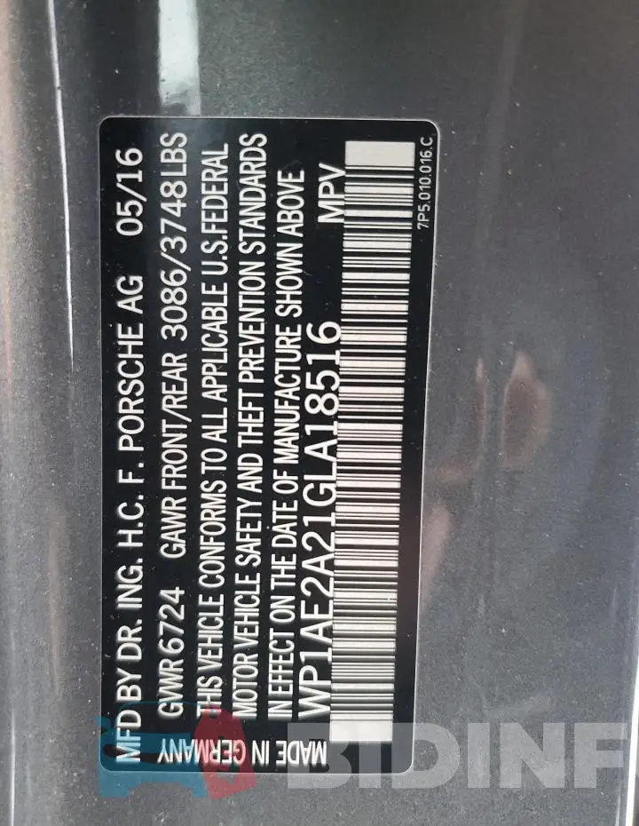 WP1AE2A21GLA18516 Photo# 13