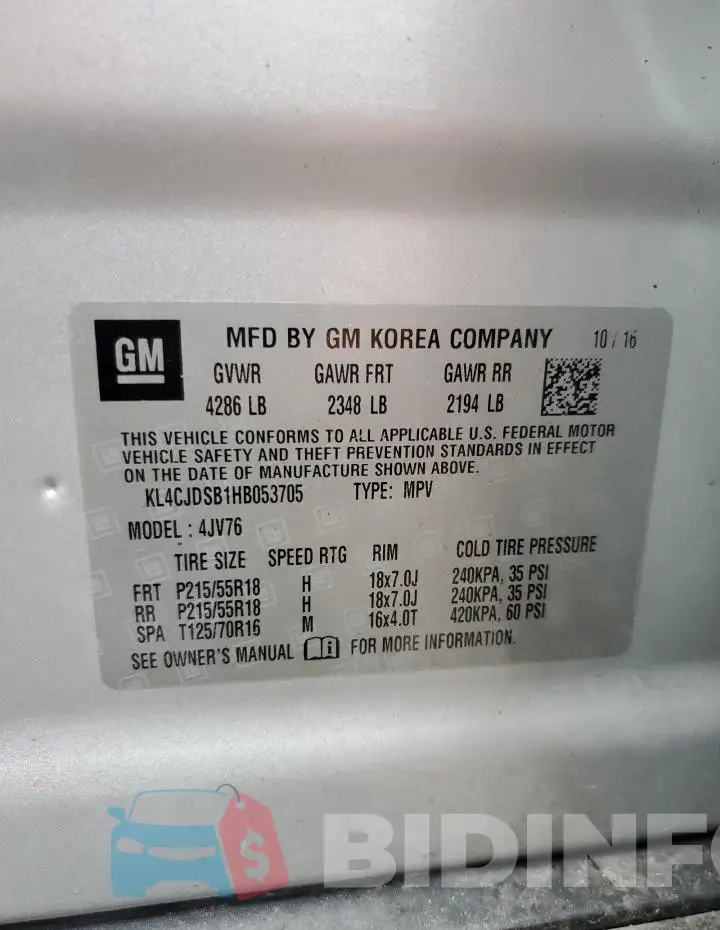 KL4CJDSB1HB053705 Photo# 13