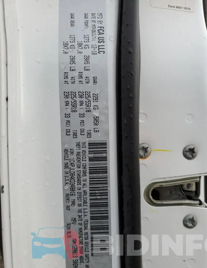 1C4PJLDB4KD348016 Photo# 13