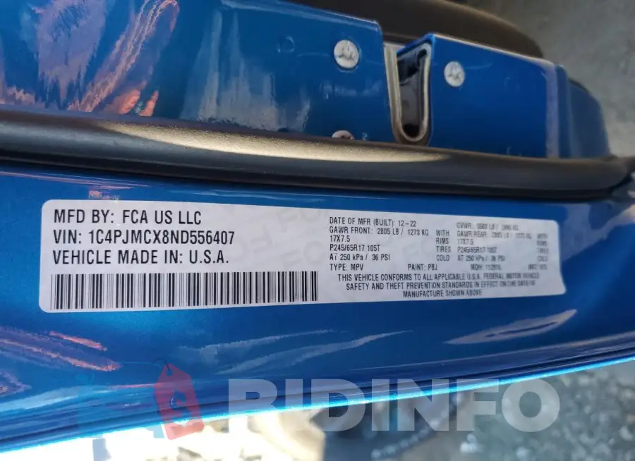 1C4PJMCX8ND556407 Photo# 14