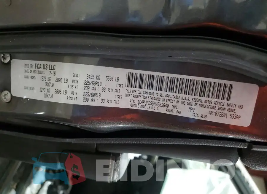 1C4PJMDS5HW503840 Photo# 13